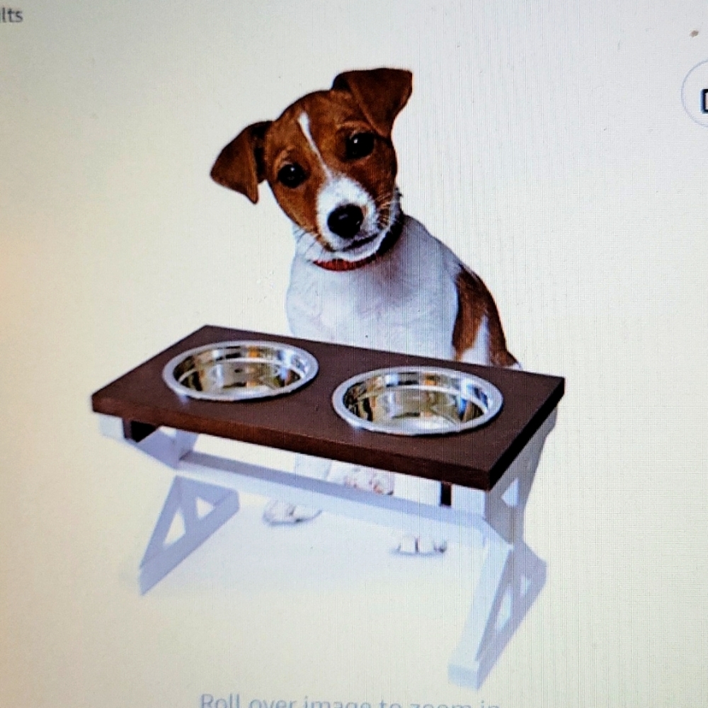 Main Event modern farmhouse elevated dog bowl stand stainless 16.5"x9"x9" NEW